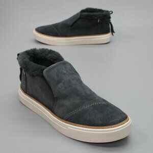 TOMS Ladies 9.5 Paxton Gray Suede Slip-on Plush Slippers Sneakers Booties Shoes